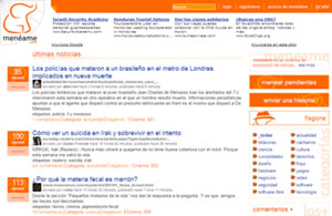 Captura de pantalla de meneame.net Captura de pantalla de meneame.net